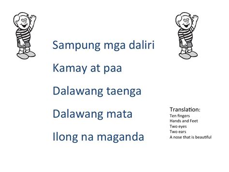 Cebuano sampung mga daliri lyrics
